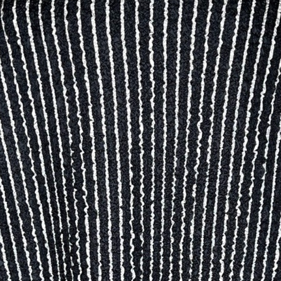 Chicos Sweater Womens Large 2 Black White Stripe Crinkle Cardigan Career Travel - Picture 6 of 8